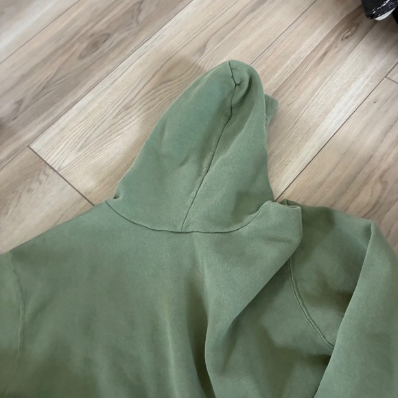 Vintage Nike Center Swoosh Hoodie Adult Large Sage Olive Green Faded Spell Out - Picture 7 of 7
